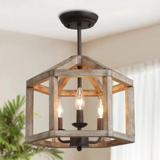 ​LNC AMN6RMHD14043P7 Madera de bronce, Luz de techo para vela de granja segunda mano  Embacar hacia Mexico