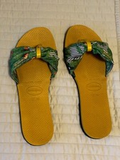Sandália HAVAINAS flip flop St Tropez cruzeiro tropical pátio praia sapatos 7/8 comprar usado  Enviando para Brazil