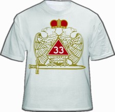 Usado, Camisa maçônica branca de rito escocês grau 33 maçom. Águias coroas Wings Down comprar usado  Enviando para Brazil