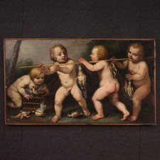 Antico quadro putti usato  Italia