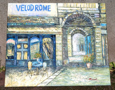 MOREL . Le Vélodrome.  Peinture huile sur toile signé. comprar usado  Enviando para Brazil