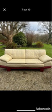 Canapé cuir beige d'occasion  Chantepie