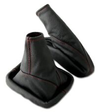 Schaltsack + Handbremsmanschette OPEL ASTRA G 100% ECHT LEDER schwarz Naht rot comprar usado  Enviando para Brazil