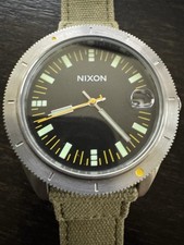 Relógio masculino NIXON The Rover 100M caixa de aço inoxidável pulseira de lona verde Japão data comprar usado  Enviando para Brazil