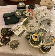 Lote de pesca com mosca material líder moscas, apoio, cabos, Maxima, LL leitura de feijão comprar usado  Enviando para Brazil