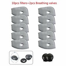 Usado, 10 peças almofada de filtro de carbono ativado 5 camadas 20 peças com 2 peças válvulas respiratórias esportivas comprar usado  Enviando para Brazil