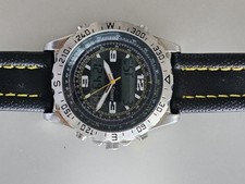 Relógio masculino Stauer Centurion híbrido cronógrafo redondo mostrador preto pulseira de couro 04 comprar usado  Enviando para Brazil