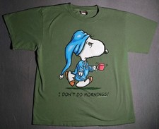 Usado, Camiseta Snoopy Coleção Peanuts Vintage Tamanho XL Dbl Sd Rara Eu Não Faço Manhãs comprar usado  Enviando para Brazil