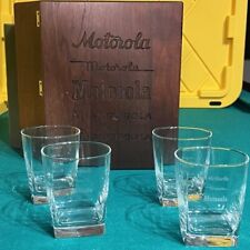 Muito Raro 1967 Motorola "Logotipos Marco" Conjunto de Vidro Highball + Caixa Gravada em Madeira comprar usado  Enviando para Brazil