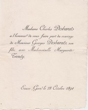 1891 faire part d'occasion  Toulouse-