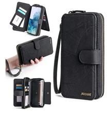Capa carteira destacável de couro feita à mão com zíper 2 em 1 para Galaxy S20 Plus comprar usado  Enviando para Brazil