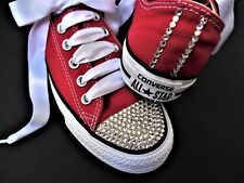 CONVERSE All Star vermelho personalizado com cristais SWAROVSKI CRAVEJADOS À MÃO, usado comprar usado  Enviando para Brazil