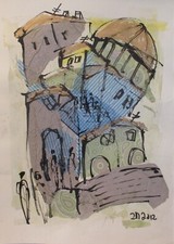 Collage zeichnung italy gebraucht kaufen  Düsseldorf
