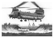 RAF Chinook Helicopter (A3 Print) Desenho a lápis comprar usado  Enviando para Brazil