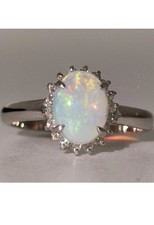 Anel de diamante de platina opala australiana , usado comprar usado  Enviando para Brazil