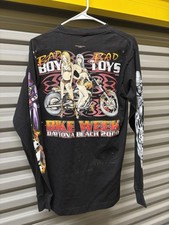 Antigo Raro Teste Estampa Sturgis Bad Boy Bad Toys Bicicleta Semana 2000 S Manga Longa Chama comprar usado  Enviando para Brazil