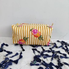 Bolsa de armazenamento cosmética acolchoada de algodão frutas amarelas indianas de 3 peças comprar usado  Enviando para Brazil