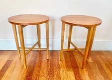 Mesa lateral dobrável vintage par redondo 1960/70 decoração de plantas interior pinho dobrável comprar usado  Enviando para Brazil