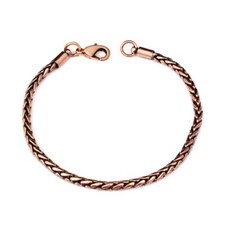 Pulsera tobillera cadena diseño trigo cobre puro 100 % cobre puro joyería segunda mano  Embacar hacia Mexico