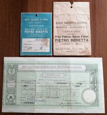 Lotto certificati beretta usato  Fabrica di Roma