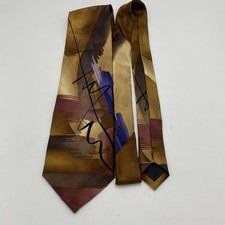 2003 J Garcia gravata masculina cetim 100% seda jacaré funciona marrom vermelho ouro   comprar usado  Enviando para Brazil