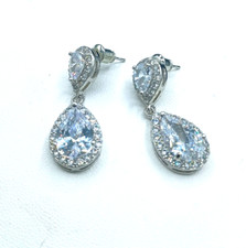 Brincos pendurados de cristal AB transparente lágrima festa de casamento lustre 1,25" comprar usado  Enviando para Brazil