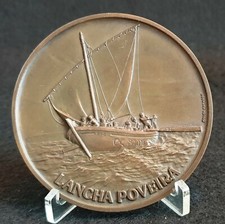 MEDALHA DE BRONZE ARTÍSTICA/BARCOS LANCHA POVEIRA, usado comprar usado  Enviando para Brazil