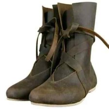 Bota Medieval Vikinga De Cuero Poulaines Larp Bota Alta Media comprar usado  Enviando para Brazil