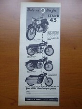 1960 PUB FRANCIS BARNETT COVENTRY FALCON PLOVER CRUISER MOTORCYCLE MOTO AD comprar usado  Enviando para Brazil