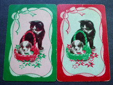 2 cartas de baralho de troca única cães e gatos filhote fofo gatinho ótimo par vintage comprar usado  Enviando para Brazil
