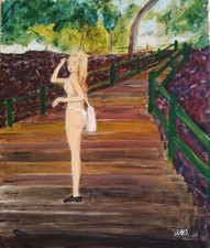 Peinture acrylique femme d'occasion  Tours-