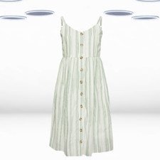 Usado, Vestido de verão feminino sem mangas plus size listrado em branco e verde sálvia comprar usado  Enviando para Brazil