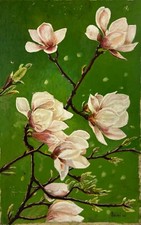 ölbild baumblüte magnolienzw gebraucht kaufen  Graal-Müritz, Seeheilbad