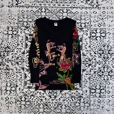 Usado, Camiseta Ed Hardy Vintage Feminina Preta Algodão Manga Longa Tamanho XL Design Pantera comprar usado  Enviando para Brazil