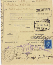 Ricevuta a.a.s.s. trieste usato  Remanzacco
