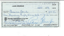 LAURA BRANIGAN 100% Autêntico Cheque Assinado -1988- paga a dívida do marido ao banco, usado comprar usado  Enviando para Brazil