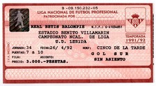 Usado, ENTRADA FUTBOL REAL BETIS BALOMPIE - UD LERIDA 1992 GOL SUR SIN ASIENTO P. 7-10 comprar usado  Enviando para Brazil