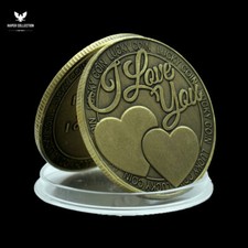 Moeda de cobre Love You capa metal alívio quatro folhas trevo medalha presentes para amantes comprar usado  Enviando para Brazil