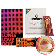 12p Unidus CLIMAX CONTROL LONG LOVE Prolong Sex Time Delay, preservativos pontilhados comprar usado  Enviando para Brazil