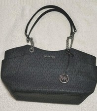 Nova bolsa de ombro Michael Kors preta corrente. Bolsa tote grande de viagem jet set nova sem etiquetas. MK comprar usado  Enviando para Brazil