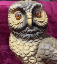 Estatueta de coruja pintada à mão vintage 13” cerâmica arte cerâmica empoleirada no toco bom estado comprar usado  Enviando para Brazil