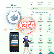 Usado, Big Magikarp (×200) Para Medalha Pokémon Go - Mini P -T-C -Iv Pvp e Lucky Chance comprar usado  Brasil 