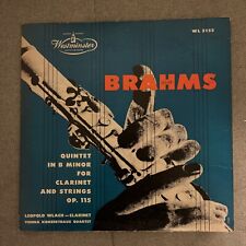 BRAHMS  CLARINET  QUINTET B-Minor Op. 115 WESTMINSTER WL 5155 / LEOPOLD WLACH comprar usado  Enviando para Brazil