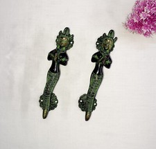 8" Inches Namaste Snake Lady Door Handle Brass Medusa Queen Door Pull Set CA791 comprar usado  Enviando para Brazil