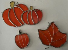 3 peças abóboras e folhas de outono - chumbo, apanhador de sol vitral pendurado comprar usado  Enviando para Brazil