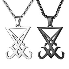 Pingente religioso masculino sigilo de Lúcifer símbolo de Satanás aço inoxidável comprar usado  Enviando para Brazil