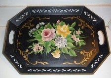 Vintage toleware floral for sale  Springfield
