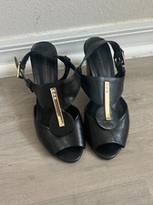 Sapatos Jorge Bischoff Feminino 6.5/37 Salto Bloco Estilingue Traseiro Couro Salto Brasil comprar usado  Enviando para Brazil