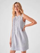 Mini listra azul vestido de linho Faherty Isha novo em folha comprar usado  Enviando para Brazil
