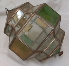 ANTIGUO FAROL GRANADINO CON CRISTALES DE COLORES, usado comprar usado  Enviando para Brazil
